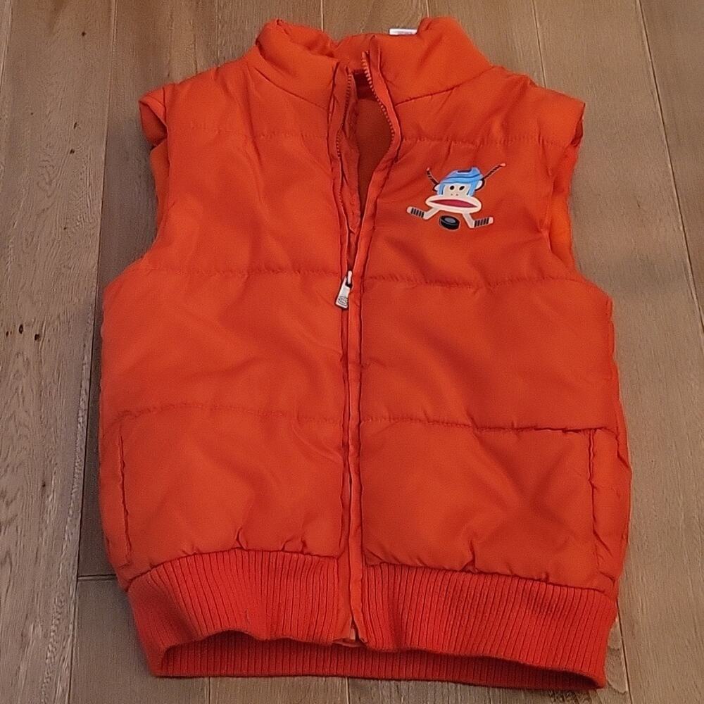 Kids Paul Frank Target Puffer Vest Hockey‎ Graphic Orange 4T